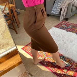 Vintage Brown Wool Pendleton Skirt
